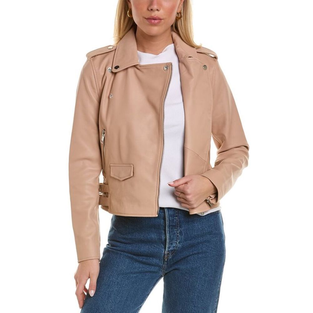 Walter Baker Womens  Liz Leather Jacket Pink